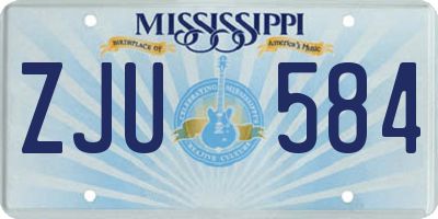 MS license plate ZJU584