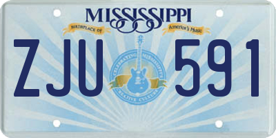 MS license plate ZJU591