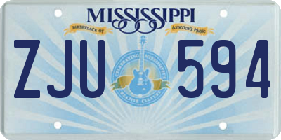 MS license plate ZJU594