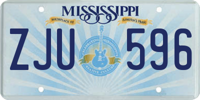 MS license plate ZJU596