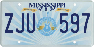 MS license plate ZJU597