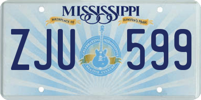 MS license plate ZJU599
