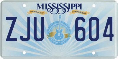 MS license plate ZJU604