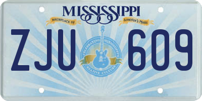 MS license plate ZJU609