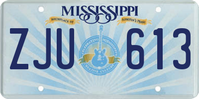 MS license plate ZJU613
