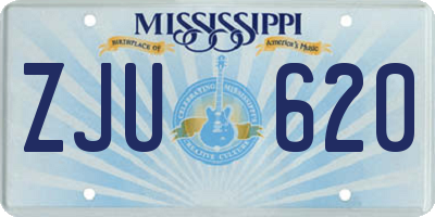 MS license plate ZJU620