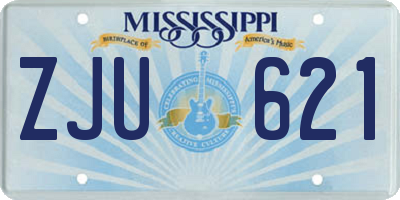 MS license plate ZJU621