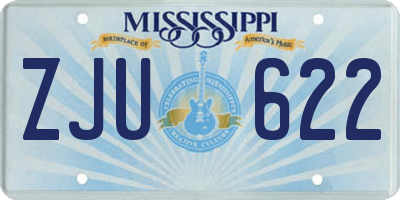 MS license plate ZJU622
