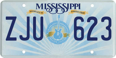MS license plate ZJU623