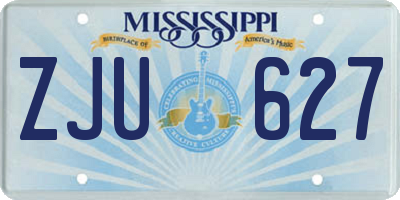 MS license plate ZJU627