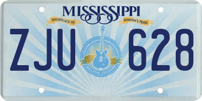 MS license plate ZJU628