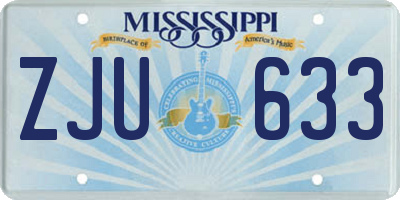 MS license plate ZJU633