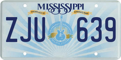 MS license plate ZJU639
