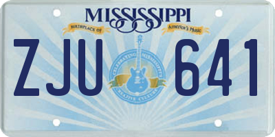 MS license plate ZJU641