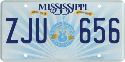 MS license plate ZJU656