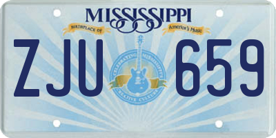 MS license plate ZJU659