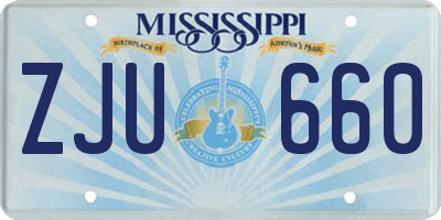 MS license plate ZJU660