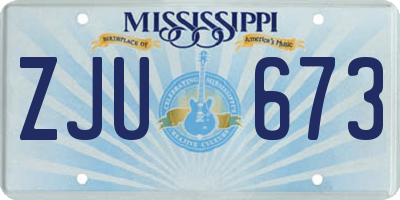 MS license plate ZJU673