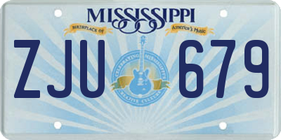 MS license plate ZJU679