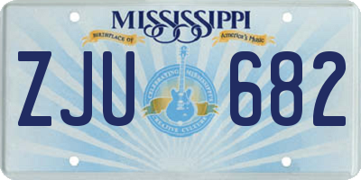 MS license plate ZJU682