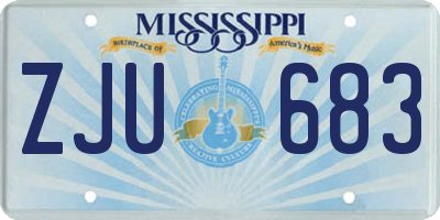 MS license plate ZJU683