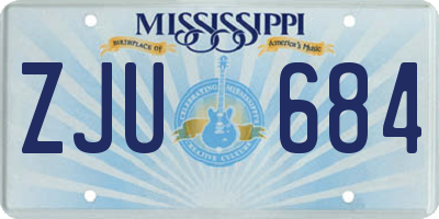 MS license plate ZJU684