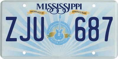 MS license plate ZJU687