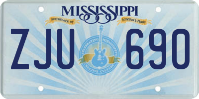 MS license plate ZJU690