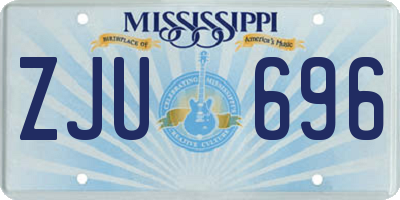 MS license plate ZJU696