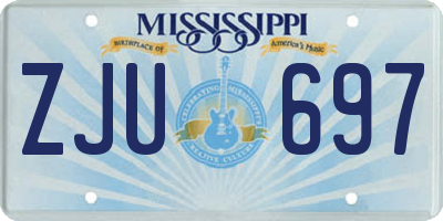 MS license plate ZJU697