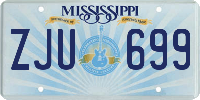 MS license plate ZJU699