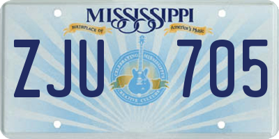 MS license plate ZJU705