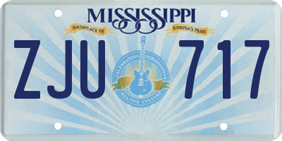 MS license plate ZJU717