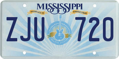MS license plate ZJU720