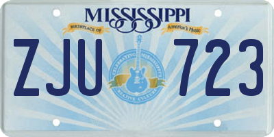MS license plate ZJU723