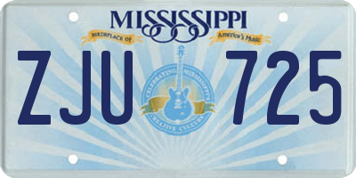 MS license plate ZJU725