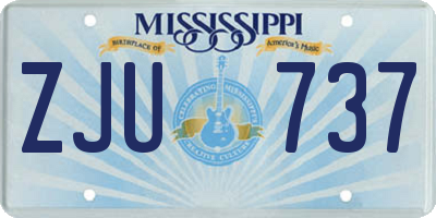 MS license plate ZJU737