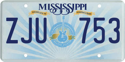 MS license plate ZJU753