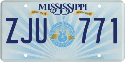 MS license plate ZJU771