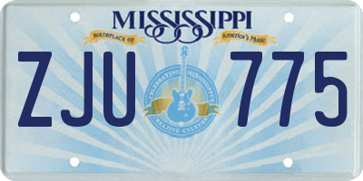 MS license plate ZJU775