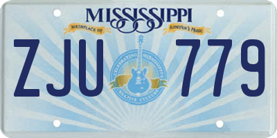 MS license plate ZJU779