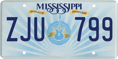 MS license plate ZJU799