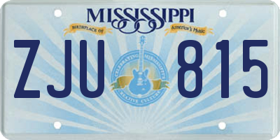 MS license plate ZJU815