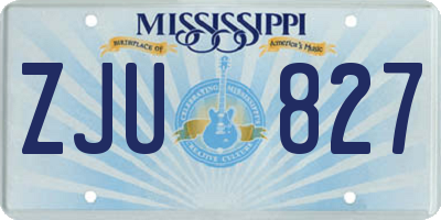 MS license plate ZJU827
