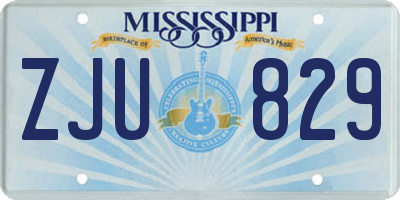 MS license plate ZJU829