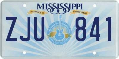 MS license plate ZJU841