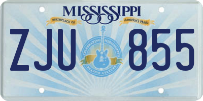 MS license plate ZJU855