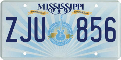MS license plate ZJU856