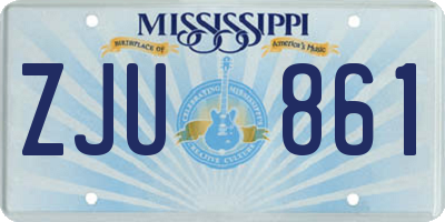 MS license plate ZJU861