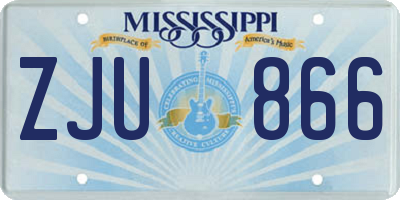 MS license plate ZJU866